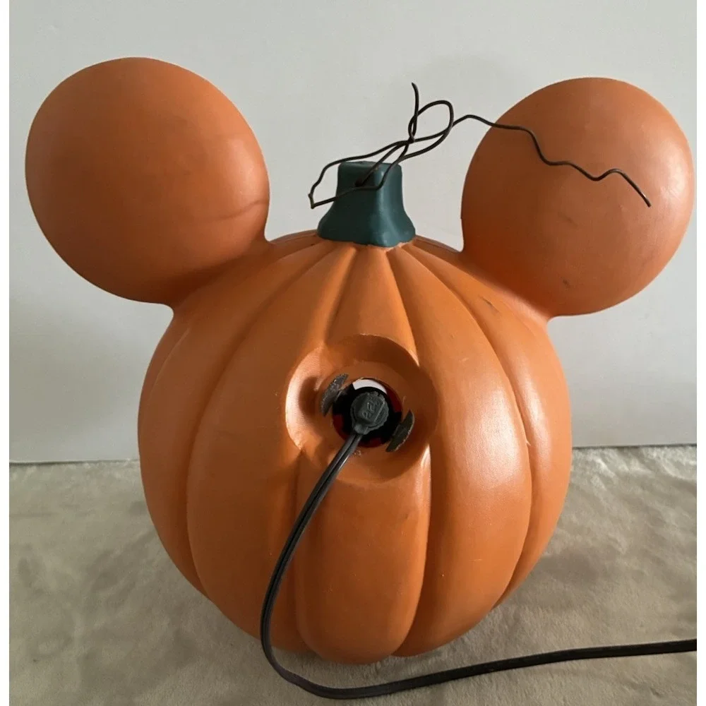 Mickey Mouse Jack‎ O Lantern Halloween Blow Mold Plastic Light up Vintage
